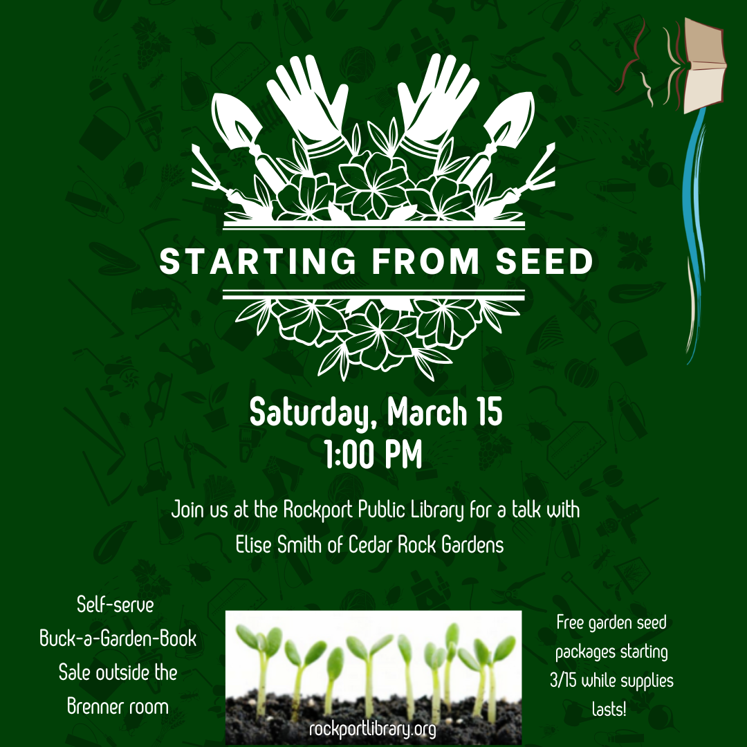 starting from seed flyer 3/15/25 1pm event